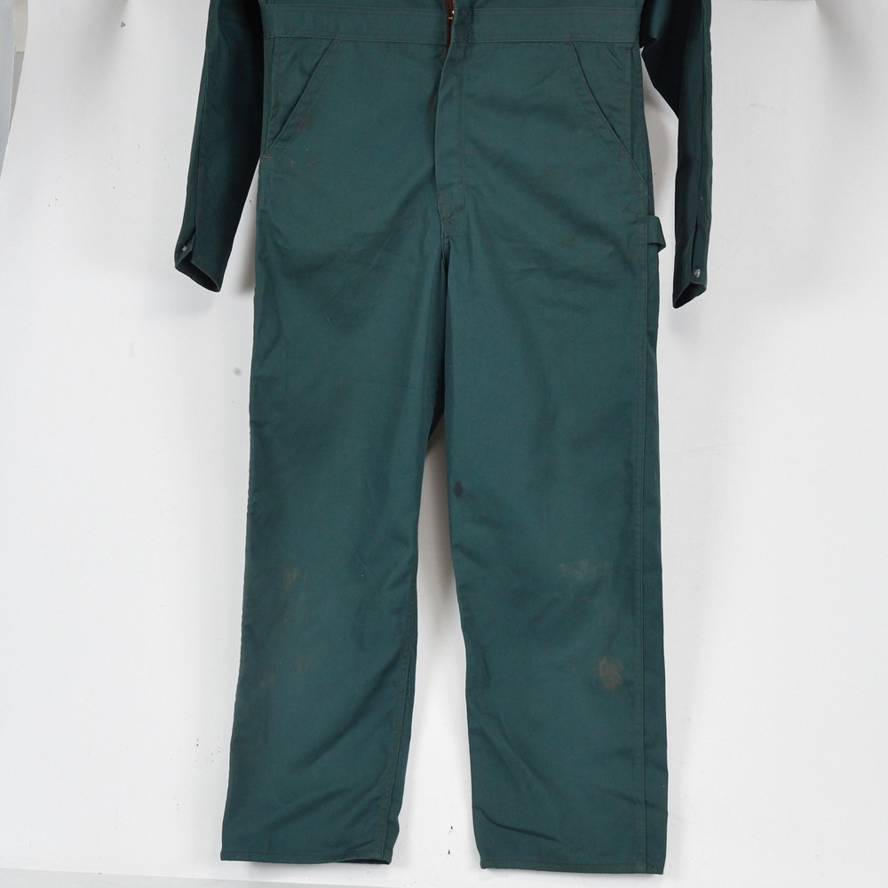Vintage Big Ben Wrangler Coveralls Men 40 Reg Green Canvas Mechanic USA - Picture 3 of 16